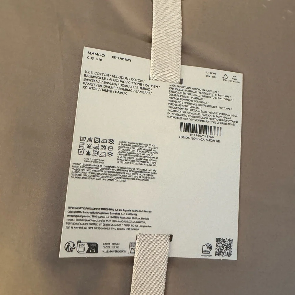 Mango Cotton Duvet Cover in Coffee